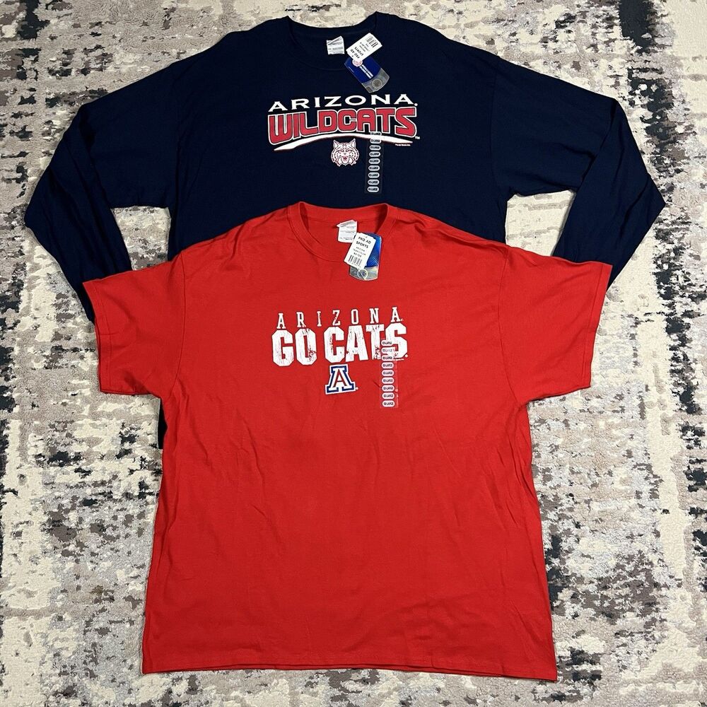 Lot Of 2 New Arizona Wildcats Gildan Heavy Cotton Tee Shirt Sz 2XL Long Sleeve